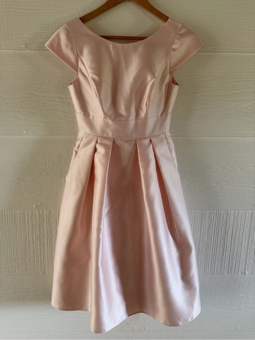Alfred Sung Blush Pink Satin Fit & Flare Dress Size 2 NWT
